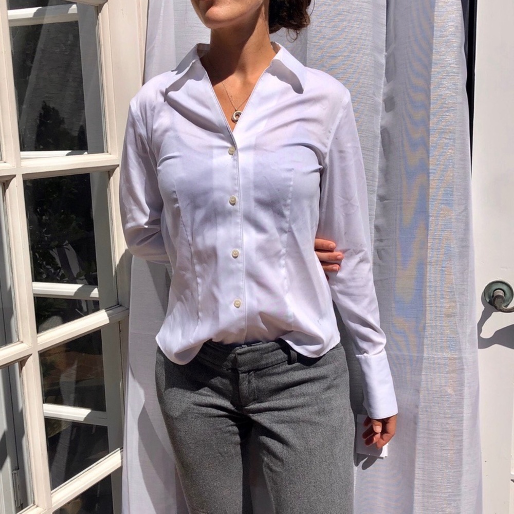 White button down Calvin Klein top